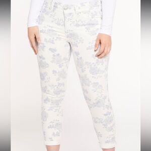 Seven Midrise Skinny Crop Length floral jeans